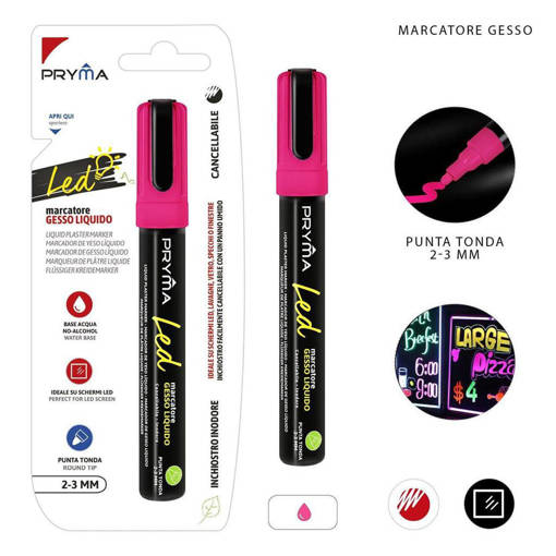 Pryma Marcat.Gesso Liquido P/Tonda 2-3Mm Fluo Rosa 0221331