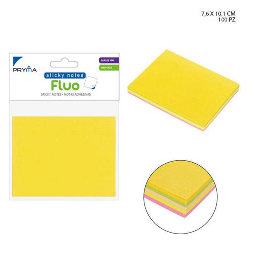 Pryma Stick Notes Neon 76X101Mm 100Ff Bl. 0144615
