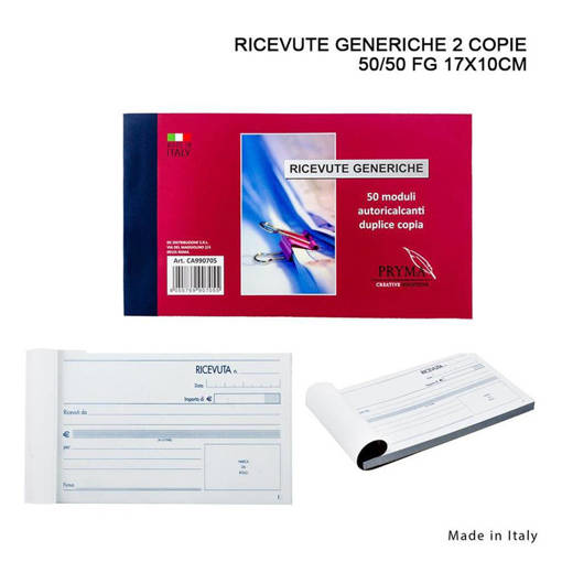 Pryma Ricevute Generiche 2 Copie 50/50 Fg 17X10Cm 0203396
