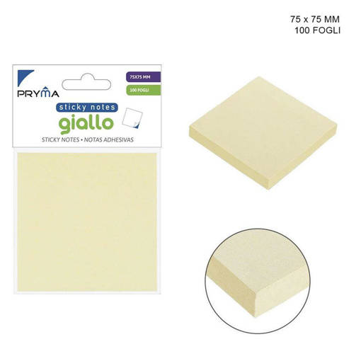 Pryma Stick Notes 76X76Mm 100Ff Giallo Bl. 0133876