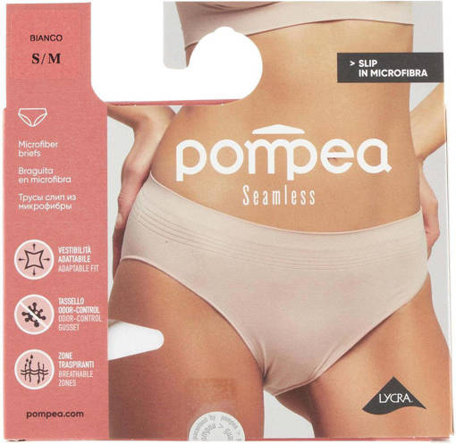 Pompea Slip Seamless Bianco Taglia S/M