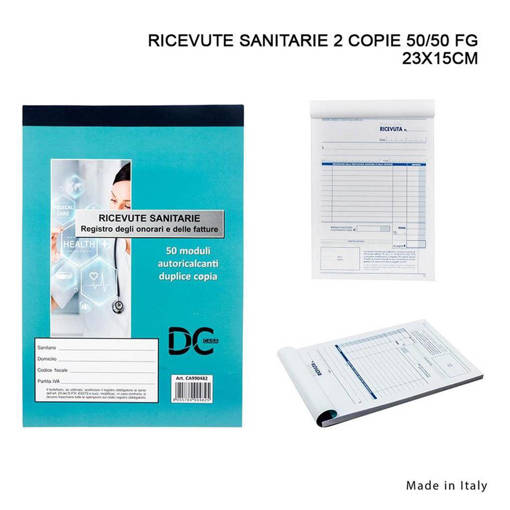 Pryma Ricevute Sanitarie 2 Copie 50/50 Fg 23X15Cm 0201391