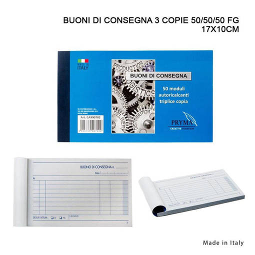 Pryma Buoni Di Consegna 3 Copie 50/50/50Ff 17X10Cm 0203393