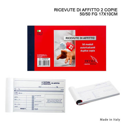 Pryma Ricevute Di Affitto 2 Copie 50/50Ff 17X10Cm 0203398