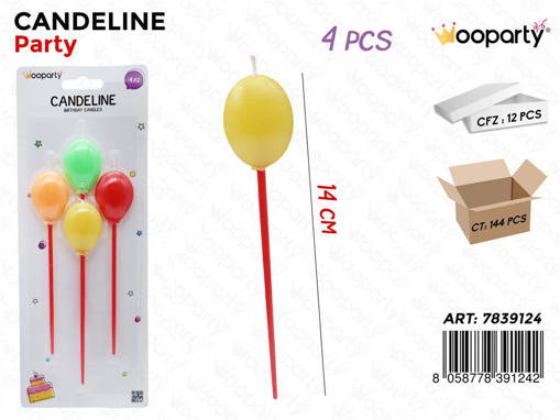 Wooparty Candeline Party Palloncini 4 Pcs 15Cm /Pz Da 12**