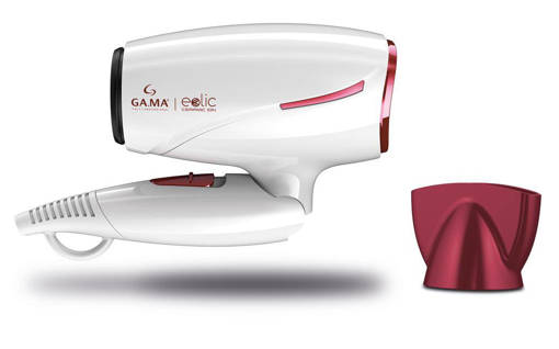 GAMA PROFESSIONAL Eolic Ceramic Ion - Ultracompatto Ideale Per Viaggiare - 1600W - Motore Dc - Manico Pieghevole - 1 Bocc.