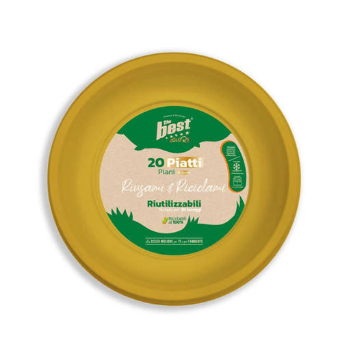 Oro Piatti Piani Riutilizzabili 20 Pz
