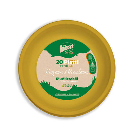 Oro Piatti Fondi Riutilizzabili 20 Pz