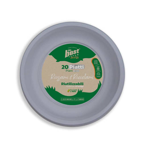 Argento Piatti Piani Riutilizzabili 20 Pz