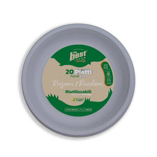 Argento Piatti Fondi Riutilizzabili 20 Pz