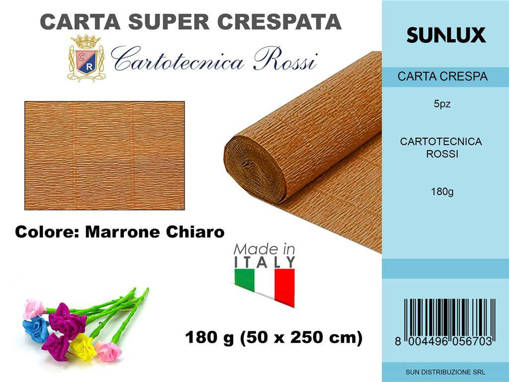 Sunlux - Carta Crespata 567 180G 50*250Cm Marr.Chiaro /Pz Da 5** 960567