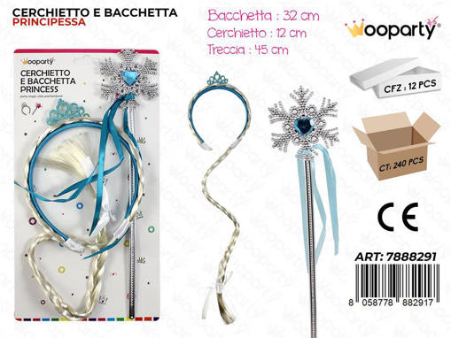 Wooparty Kit 2Pcs Cerchietto Bacchetta Princess /Pz Da 12**