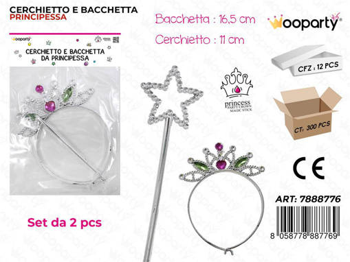 Wooparty Cerchietto E Bacchetta Da Principessa 2Pcs /Pz Da 12**
