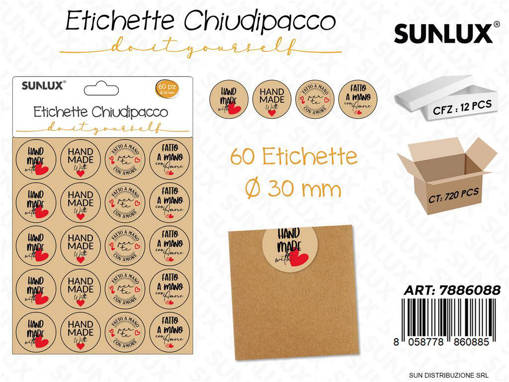 Etichette Chiudipacco D.30Mm 60Pcs Ass. /Pz Da 12**