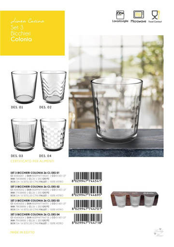 Set 3 Bicchieri Colonia 26 Cl Des 04