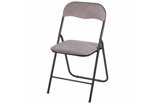 Galileo Sedia Pieghevole Velluto Tortora