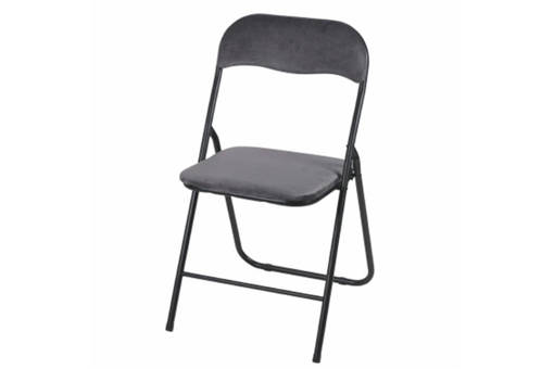 Galileo Sedia Pieghevole Velluto Grigio