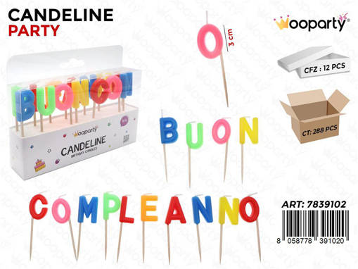 Candeline Buon Compleanno 14Pcs 7Cm /Pz Da 12**