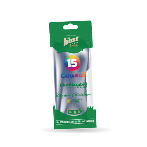 The Best Posate Coltelli Blu Riutilizzabili 15 Pcs