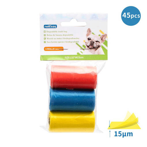 Nobleza 3 rotoli di sacchetti biodegradabili L32*W23cm