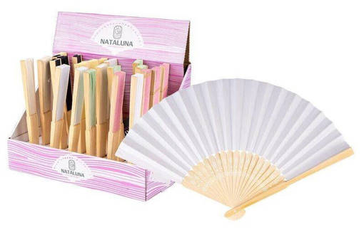 Ventaglio Bamboo+Carta 21Cm Bianco    