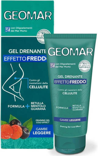 Geomar Gel Drenante Effetto Freddo Betulla Mentolo Guaranà Gambe Leggere 200 ml