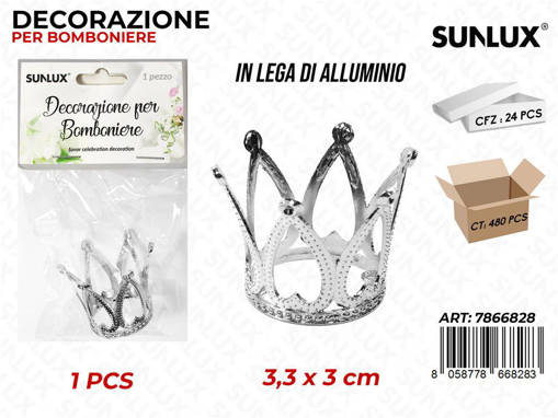 Sunlux Dec. Bomb. Corona Arg. 3.3*3Cm /Pz Da 24**