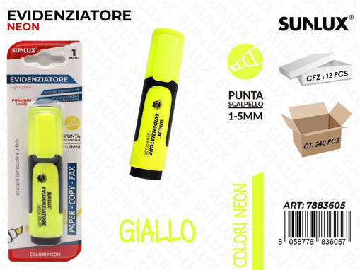 Sunlux - Bl. Evidenziatore Giallo Neon 1-5Mm /Pz Da 12** 7883605
