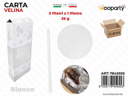 Sunlux - /Carta Velina Bianca 25G 1Mt*3Mt /Pz Da 50** 7845955