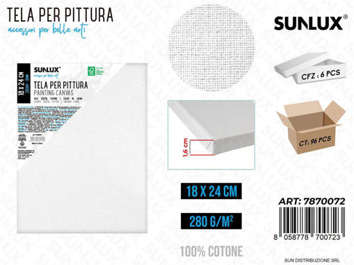 Sunlux - Teli Per Pittura 18*24Cm /Pz Da 6*** 7870072