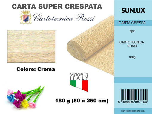 Sunlux - Carta Crespata 577 180G 50/250Cm Crema /Pz Da 5** 960577