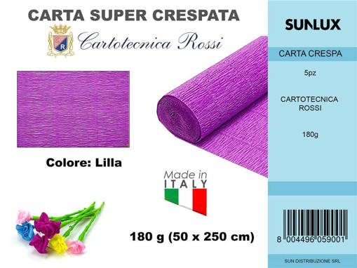 Sunlux - Carta Crespata 590 180G 50*250Cm Lilla /Pz Da 5** 960590