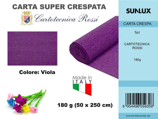Sunlux - Carta Crespata 593 180G 50*250Cm Viola /Pz Da 5** 960593