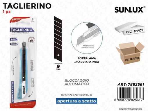 Sunlux - Bl. Taglierino C/ Aper. Scatto 9Mm/Pz Da 12** 7882561