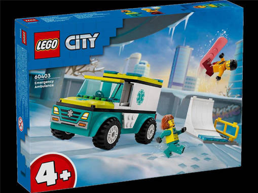 Lego City Great Vehicles 60403 Ambulanza di emergenza e snowboarder
