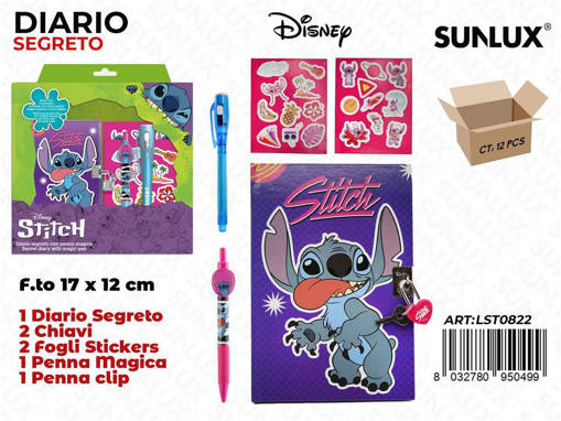 Sunlux - Diario Segreto Stitch C/ Penna Magica /Pz Da 12** 8095049