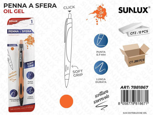 Sunlux - Bl. Penna A Sfera Click Ad Olio Aranc. 0.7Mm /Pz Da 12** 7881867