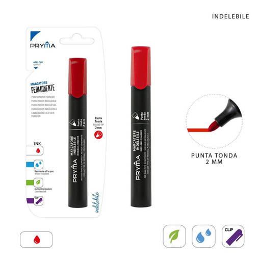 Pryma Marcatore Perman. P/Tonda 2Mm Rosso Bl. 0151362