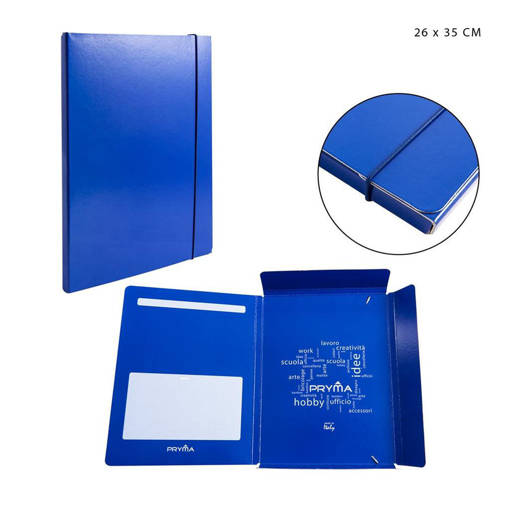 Pryma Cartella 3/L Elast.Tondo D1 26X35Cm Blu 0217391