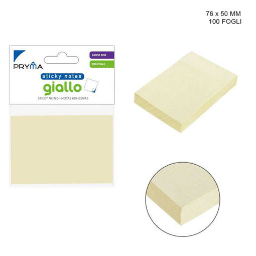 Pryma Stick Notes 76X50Mm 100Ff Giallo Bl. 0133875