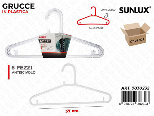 SUNLUX GRUCCE ANTISCIVOLO ASS. 5PCS 37CM /PZ DA 24**