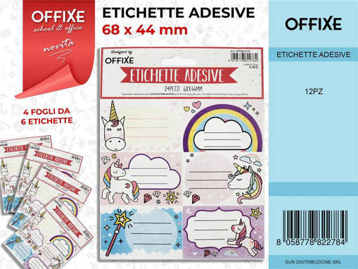 Sunlux - Etichette Adesive Unicorno 24 Pcs /Pz Da 12** 7882278