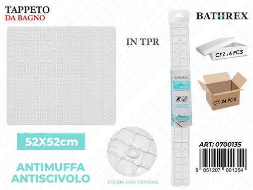 Bathrex Tappeto Da Bagno 52*52Cm Bianco