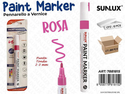 Sunlux - Bl. Pennarello A Vernice Rosa 2-3Mm /Pz Da 12** 7881815