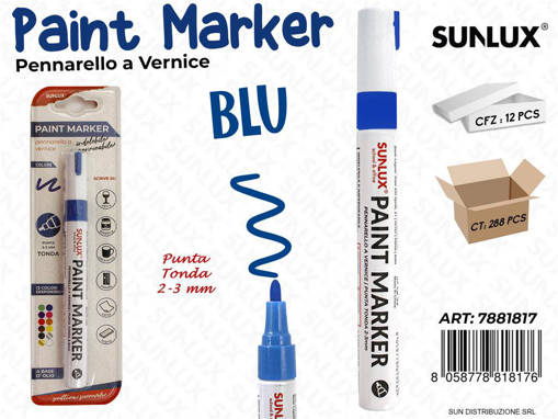 Sunlux - Bl. Pennarello A Vernice Blu 2-3Mm /Pz Da 12** 7881817