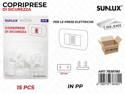 Sunlux Copriprese Di Sicurezza 15Pcs 3.5Cm /Pz Da 12**