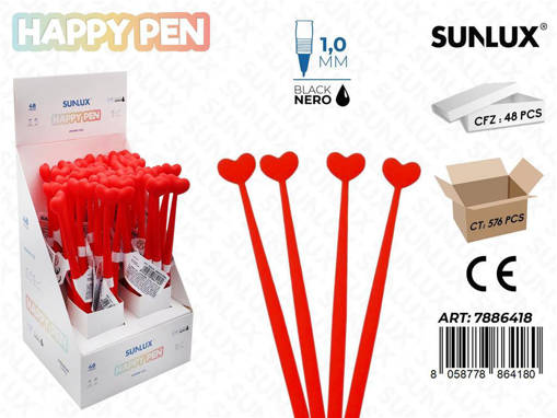 Sunlux - Happy Pen Gel Nero 1.0Mm Cuore /Pz Da 48** 7886418