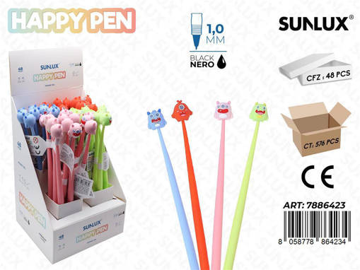 Sunlux - Sunlux Happy Pen Gel Nero 1.0Mm Mostri /Pz Da 48** 7886423