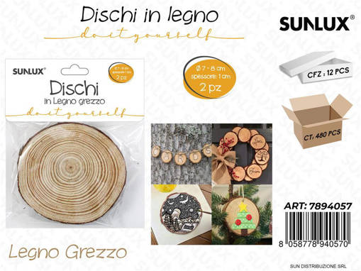 Dischi In Legno Grezzo 2Pcs D. 7-8*1Cm /Pz Da 12**