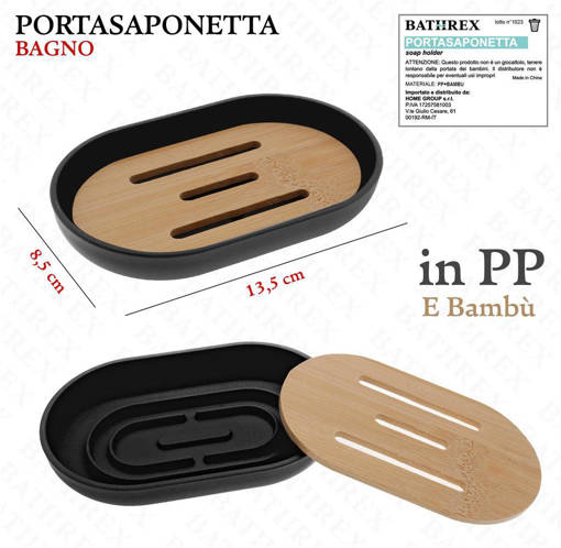 Bathrex L.Bambu' Porta Saponetta Nero